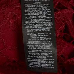 Pre Owned Self-Portrait Burgundy Floral Lace Mini Dress s