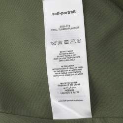 Pre Owned Self-Portrait Green Twill Double Breasted Jumpsuit S