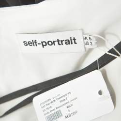 Pre Owned Self Portrait Monochrome Cross Front Halterneck Jumpsuit S