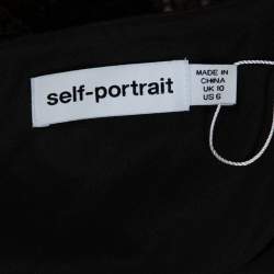 Pre Owned Self Portrait Black Sequin Circle Lace Midi Dress M