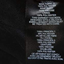 Pre Owned Self Portrait Navy Blue Star Satin Embellished One Shoulder Jumpsuit L