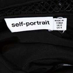 Pre Owned فستان سيلف بورتريت ميدي متدرج ترتر ستارلت دكو أسود S