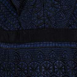 مملوكة مسبقًا فستان سيلف بورتريت منتصف طول قصة سبيرال كحلي وأسود M