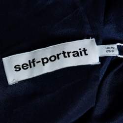 مملوكة مسبقًا فستان سيلف بورتريت منتصف طول قصة سبيرال كحلي وأسود M