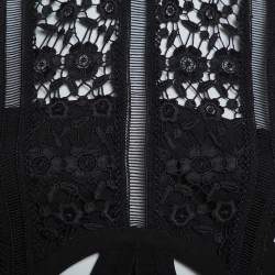 Self-Portrait Black Guipure Lace Payne Cutout Midi Dress S