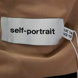 Pre Owned Self Portrait Black Lace & Crepe Balloon Sleeve Detail Jumpsuit L