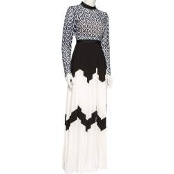 Self-Portrait Monochrome Sweetheart Lace Long Sleeve Maxi Dress S