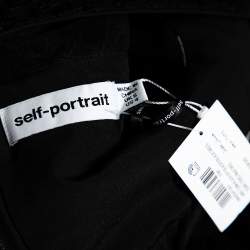 Pre Owned Self-Portrait Black Sequin Embellished Tulle Tiered Gown S