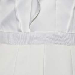 Pre Owned Self-Portrait Ivory Satin Ruffled Off-Shoulder Jumpsuit S