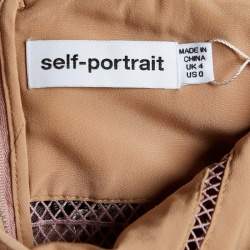 Pre Owned Self-Portrait Pink Tulle Floral Embellished Midi Dress XS