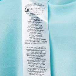 Pre Owned Self-Portrait Blue Pleated Chiffon Diamante Button Midi Dress S