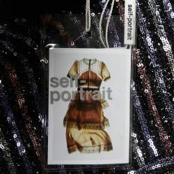 Pre Owned Self-Portrait Black Sequined Tiered Maxi Dress S