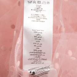 Pre Owned Self-Portrait Pink Dot Tulle Belted Midi Dress L