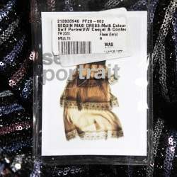 Pre Owned Self-Portrait Black Sequined Tiered Maxi Dress S