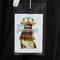 Pre Owned Self-Portrait Black Faux Leather Blazer Ruched Waist Mini Dress M