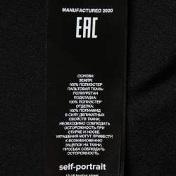 Pre Owned Self-Portrait Black Faux Leather Blazer Ruched Waist Mini Dress M