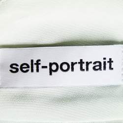 Pre Owned Self-Portrait Mint Green Lace Off Shoulder Midi Dress L