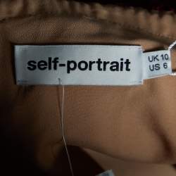 Pre Owned Self Portrait Burgundy Lace Off Shoulder Maxi Dress M