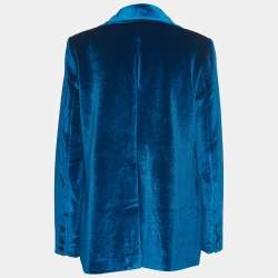 Pre Owned Self Portrait Blue Velvet Blazer L