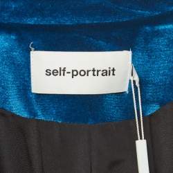 Pre Owned Self Portrait Blue Velvet Blazer L