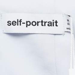 Pre Owned Self-Portrait Light Blue Pleated Chiffon Cut-Out Midi Dress XS