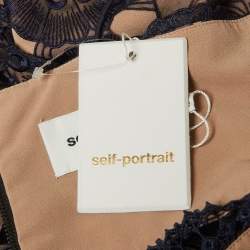 Pre Owned Self-Portrait Blue Floral Lace Amaryllis Column Dress S