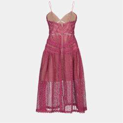 Pre Owned Self Portrait Polyester Midi Dress 8