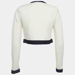 Self-Portrait Cream Knit Bow Detail Cardigan S