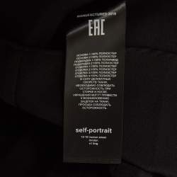 Pre Owned Self-Portrait Black Embellished Mesh & Crepe Pleated Mini Dress S