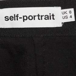 Pre Owned Self-Portrait Blue Floral Lace Sequin Detail Tiered Skirt S