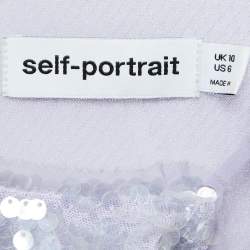 Pre Owned Self-Portrait Lilac Purple Sequin Mini Dress M