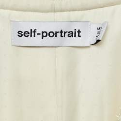 مملوكة مسبقًا Self-Portrait Cream Boucle & Chiffon Tailored Midi Dress S