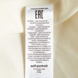 مملوكة مسبقًا Self-Portrait Cream Boucle & Chiffon Tailored Midi Dress S