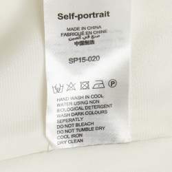 Pre Owned Self-Portrait White Viscose Blend Asymmetric Midi Dress M