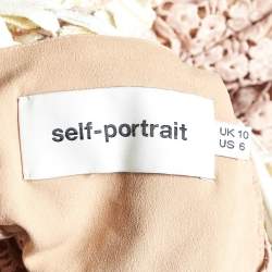 Self-Portrait Pink Floral Guipure Lace Paneled Midi Dress M