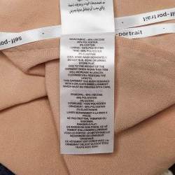 Pre Owned Self-Portrait Navy Blue/ White Crochet Knit Cut-Out Midi Dress M