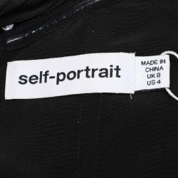 Pre Owned Self-Portrait Black Cluster Sequin Synthetic Taffeta Mini Dress M