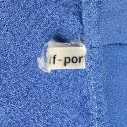 Pre Owned Self-Portrait Blue Guipure Lace Ruffled Mini Dress S