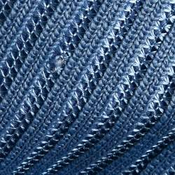 Pre Owned Self-Portrait Blue Guipure Lace Ruffled Mini Dress S