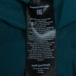 Pre Owned Self-Portrait Green Floral Lace Tiered Midi Dress M