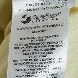 Pre Owned Self-Portrait Yellow Bouclé Belted Mini Wrap Skirt S