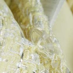 Pre Owned Self-Portrait Yellow Bouclé Belted Mini Wrap Skirt S