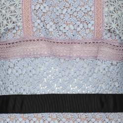 Pre Owned Self-Portrait Light Blue Lace Maxi Dress S