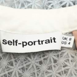 Pre Owned Self-Portrait Light Blue Lace Maxi Dress S