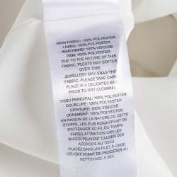 Self-Portrait White Lace Trim Satin Pleated Maxi Dress M