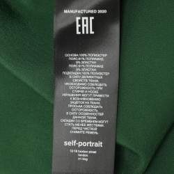 Pre Owned Self-Portrait Green Chiffon Fabric Maxi Dress M