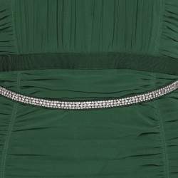 Pre Owned Self-Portrait Green Chiffon Fabric Maxi Dress M