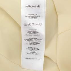 Pre Owned Self-Portrait Yellow Jacquard Fabric Belted Sleeveless Maxi Dress M