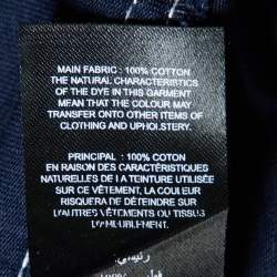 Pre Owned Self-Portrait Navy Blue Canvas Asymmetric Ruffled Dress M