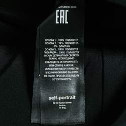 Pre Owned Self-Portrait Black Lace Trim Crepe Sleeveless Tailored Dress M